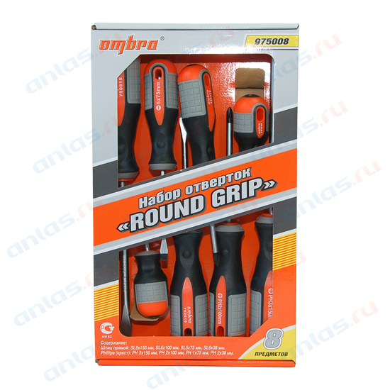 Набор отверток (8 пр.) round gnp "ombra" (975008) в Нижнем Тагиле
