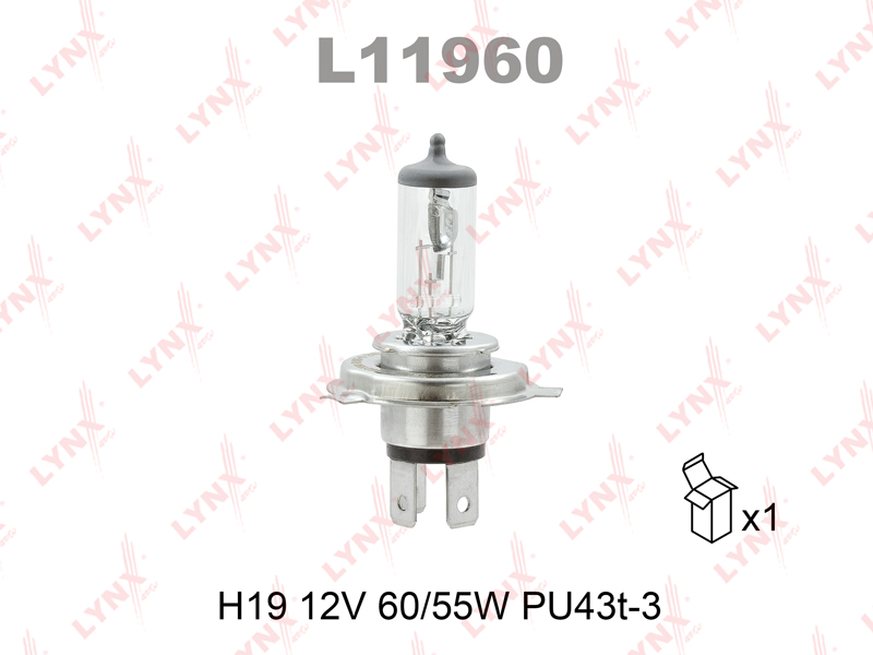 АВТОЛАМПА H19 12V 60/55W "LYNXauto" (L11960) в Нижнем Тагиле