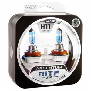 НАБОР ЛАМП H11 12V 55W ARGENTUM+80% 4000K MTF New H8A1211 в Нижнем Тагиле