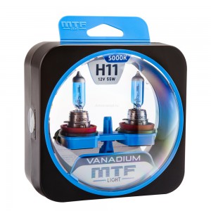 НАБОР ЛАМП H11 12V 55W VANADIUM 5000K MTF HVN1211 в Нижнем Тагиле
