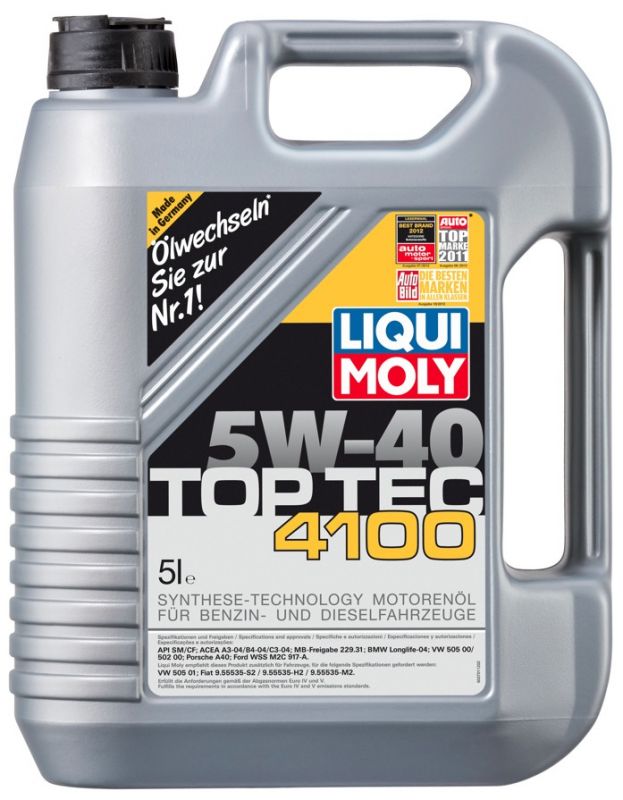МАСЛО LIQUIMOLY TOP TEC 4100 5W40 SN/CF A3/B4/C3 (9511) (5 Л) в Нижнем Тагиле