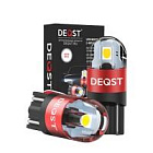 СВЕТОДИОД 12V W5W Т10 (WHITE) 2 SMD "DEQST" 6000K 12-24V W2.1x9.5D 1W